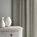 Velvet curtain in grey