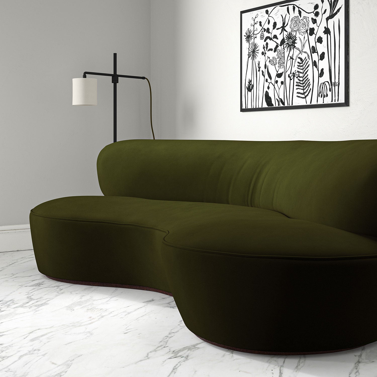 Laurel velvet store sofa