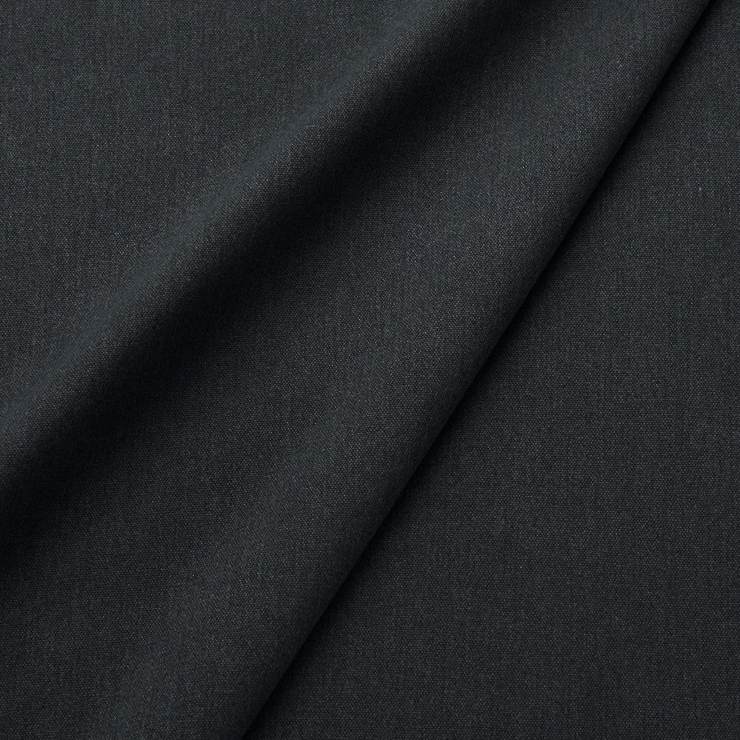 Fabric swatch of a eco-friendly plain black fabric for curtains and upholstery