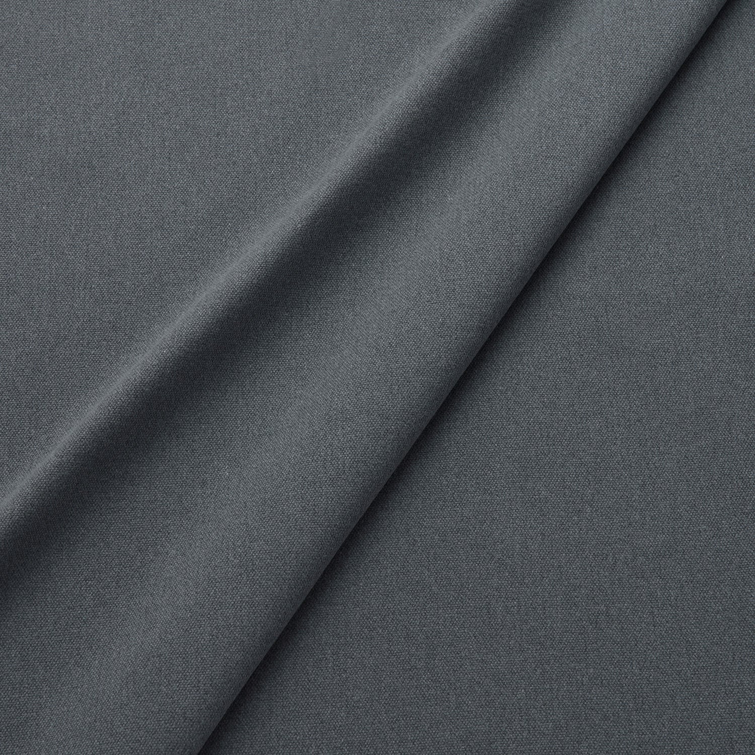 Fabric swatch of a eco-friendly plain dark grey fabric for curtains and upholstery