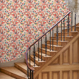 Hallway with a statement design wallpaper with dragon design