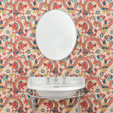 Bathroom with luxury designer wallpaper with dragon design
