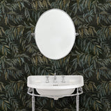 Showcasing stylised wisteria, this designer wallpaper features brown and green colours.