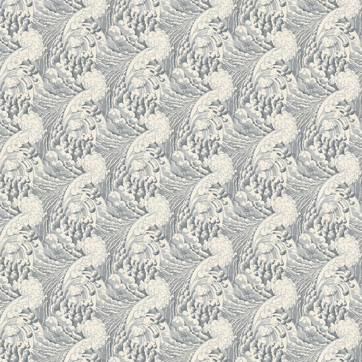 Sample of a  stylish abstract wallpaper featuring dramatic, undulating waves.