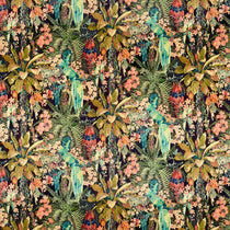 Sample of a printed velvet showing a tropical design