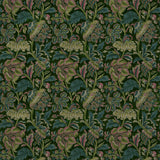 Sample of a printed velvet fabric showcasing an archival document, circa 1700s, this stylised floral is lavish, graceful, and timeless in green