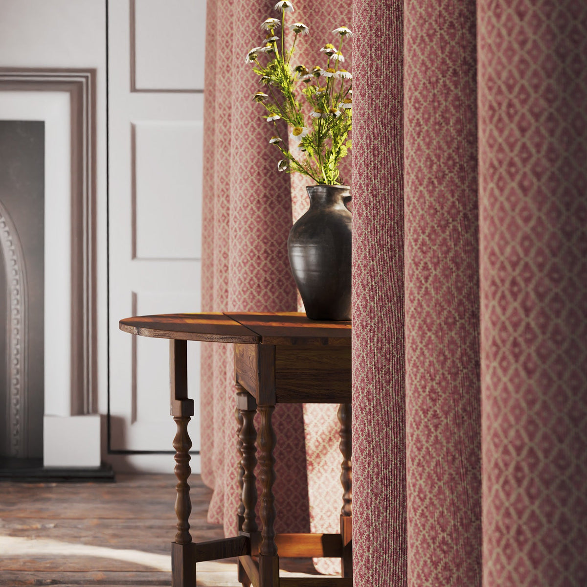 Ashfield - Faded Rose | Printed Linen Fabric | Linwood