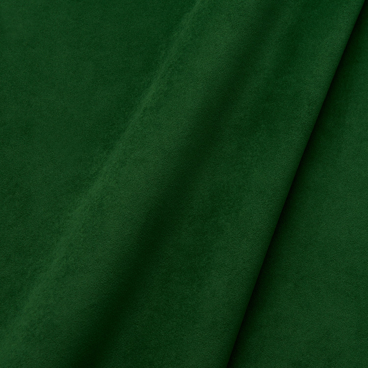 Fabric swatch of a plain stain resistant velvet upholstery fabric in a dark green colour