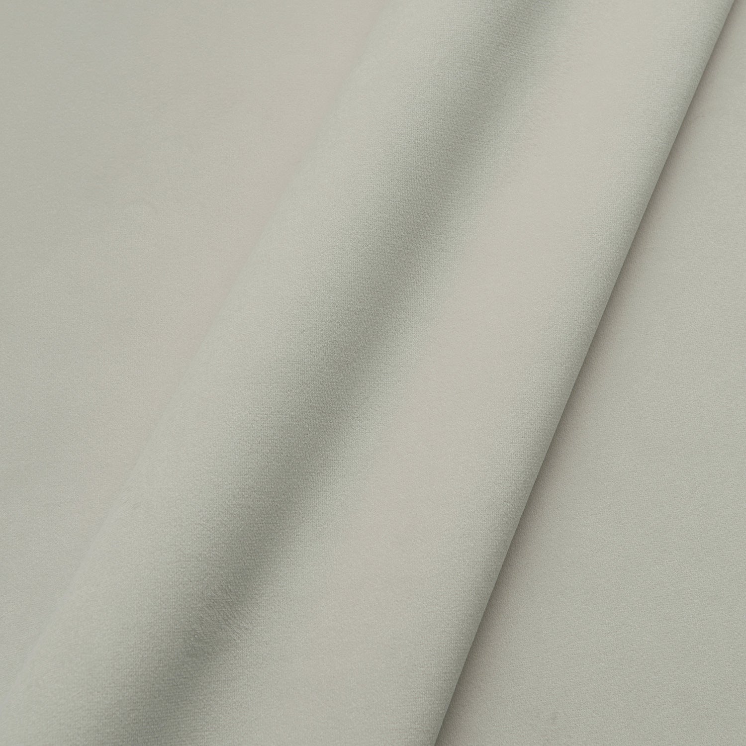 Fabric swatch of a plain stain resistant velvet upholstery fabric in a light grey colour